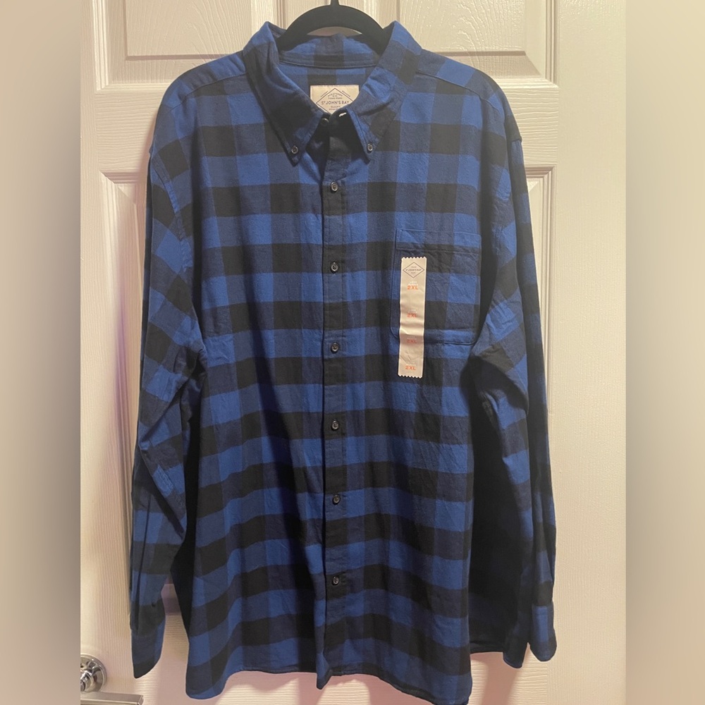St. John’s Bay Big & Tall Men’s Super Soft Long Sleeve Flannel Shirt 2XL - Picture 3 of 11